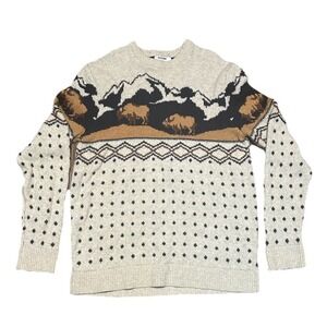 Old Navy Sweater Mens L Buffalo Western Nordic Ski Soft